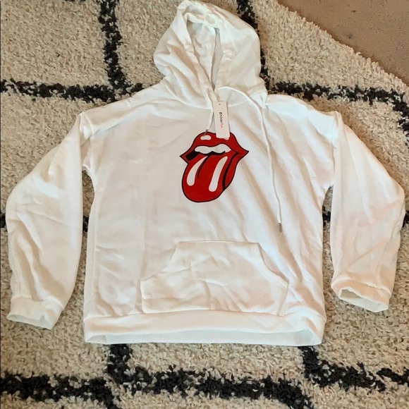 White vintage loose hoodie white print - Picture 1 of 1